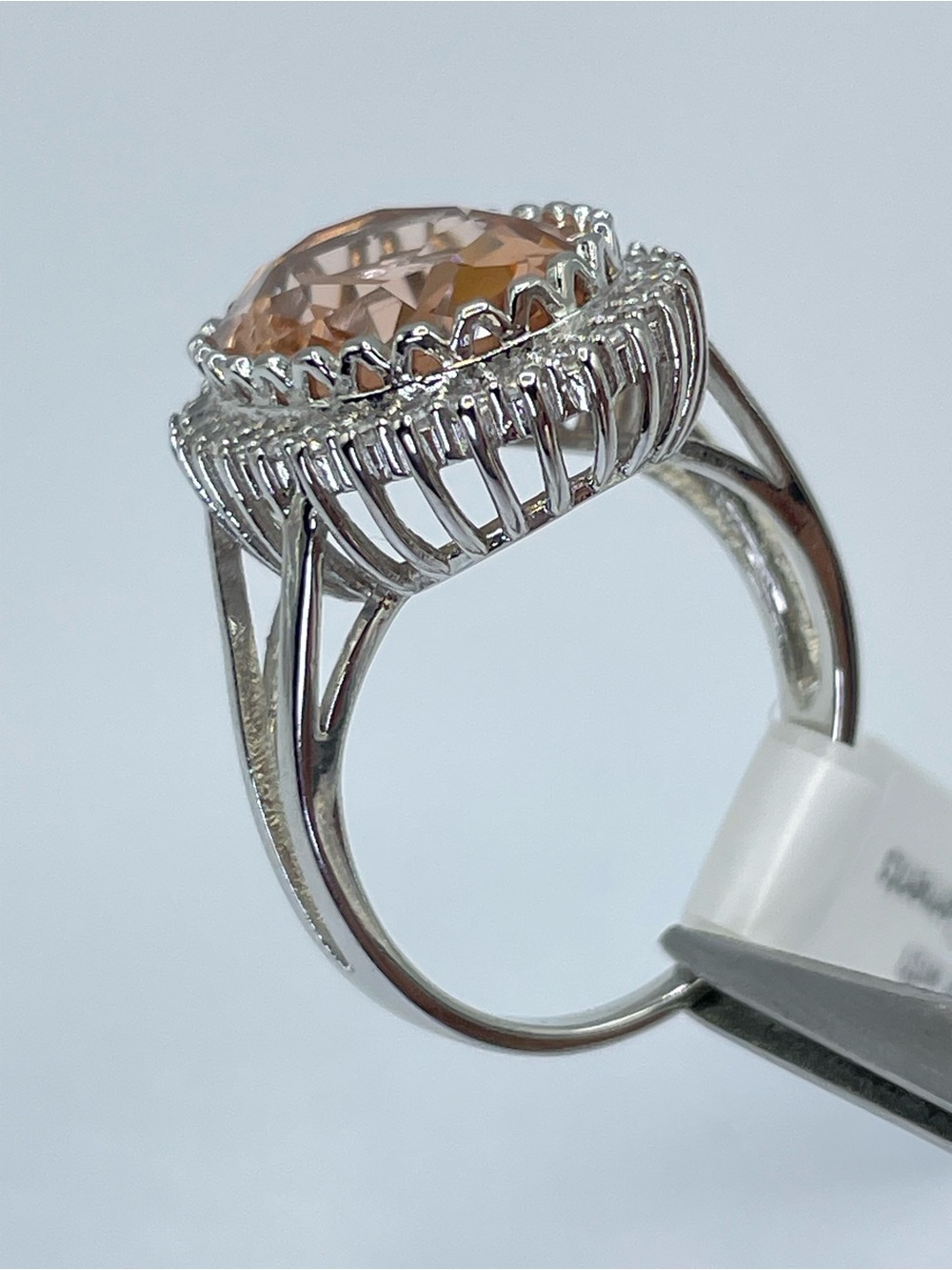 Swarovski Crystal Elements Champagne Swarovski Crystal Halo Ring Sz 10 - Picture 9 of 12